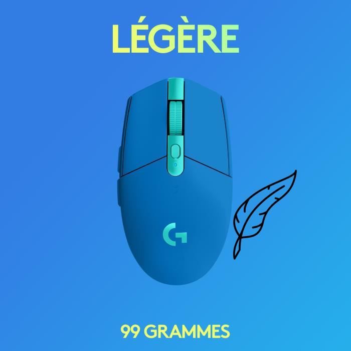 Souris Gamer - Sans fil - Logitech G - G305 Lightspeed - Autonomie 250h - Bleu