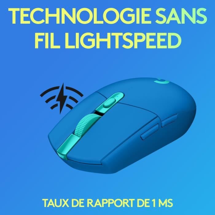 Souris Gamer - Sans fil - Logitech G - G305 Lightspeed - Autonomie 250h - Bleu