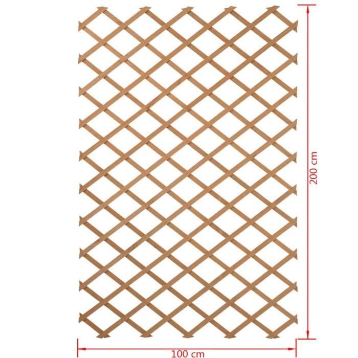 Nature Palissade de jardin 100 x 200 cm Bois Naturel 409346