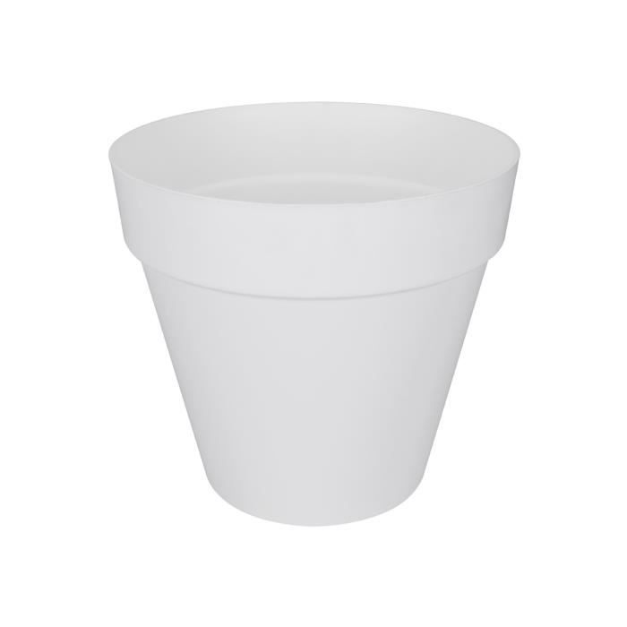 ELHO Pot de fleurs rond avec roues Loft Urban - Ø 40 cm - Blanc