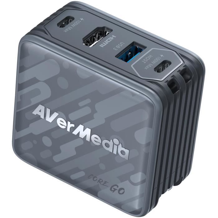 Chargeur GaN - AVERMEDIA - 100W avec Sortie HDMI 4K GC313 Noir