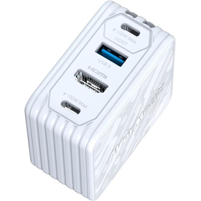 Chargeur GaN - AVERMEDIA - 100W avec Sortie HDMI 4K GC313 Blanc