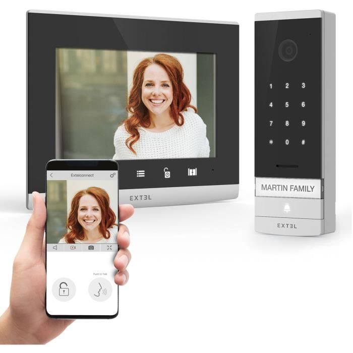 Visiophone filaire et connecté avec digicode intégré - Extel - Code Connect