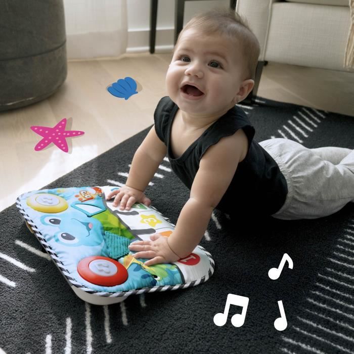 BABY EINSTEIN Jouet musical pour bébé, clavier Ocean Explorers Neptune la tortue, découverte chiffres, formes et couleurs, 3