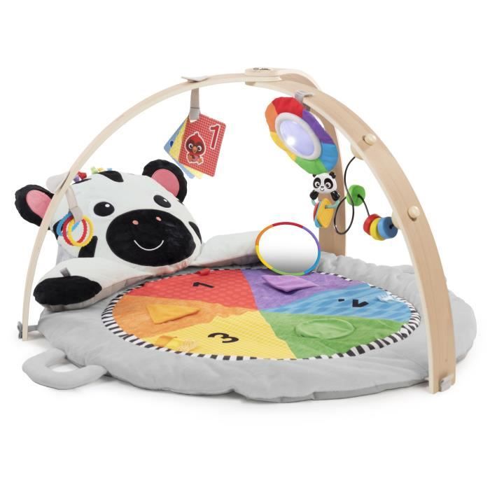 BABY EINSTEIN Tapis d'éveil Ocean Explorers - Zen le Zebre, arche de jeu en bois et jouets multisensoriels