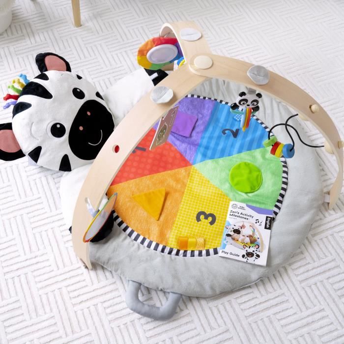 BABY EINSTEIN Tapis d'éveil Ocean Explorers - Zen le Zebre, arche de jeu en bois et jouets multisensoriels