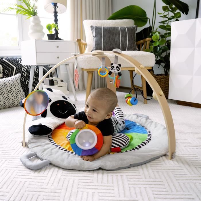 BABY EINSTEIN Tapis d'éveil Ocean Explorers - Zen le Zebre, arche de jeu en bois et jouets multisensoriels