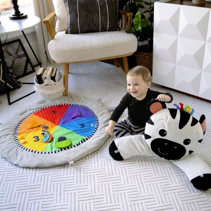 BABY EINSTEIN Tapis d'éveil Ocean Explorers - Zen le Zebre, arche de jeu en bois et jouets multisensoriels