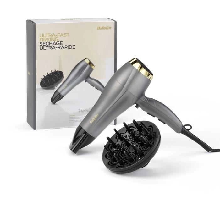 Seche-cheveux - BABYLISS - 5513TE - 2300 W - Technologie Ionique - Titane Céramique - 3 Températures