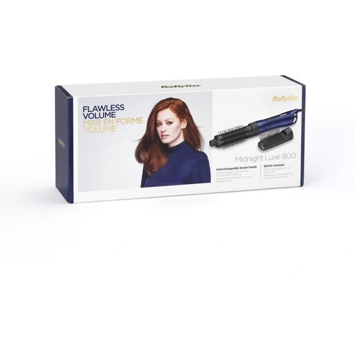 BaByliss - AS84PE - Brosse soufflante Midnight Luxe pour une mise en forme et un lissage naturel