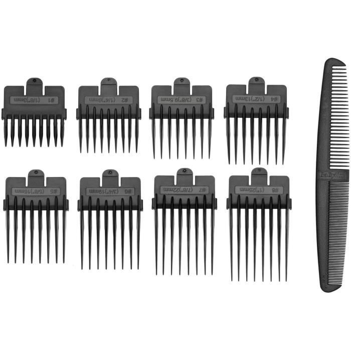 Tondeuse Cheveux - BaByliss - E695E - Lames en acier inoxydable - 8 guides de coupe - de 1 a 25mm