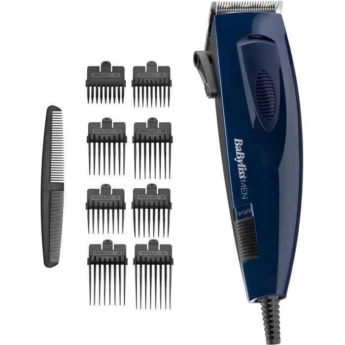 Tondeuse Cheveux - BaByliss - E695E - Lames en acier inoxydable - 8 guides de coupe - de 1 a 25mm