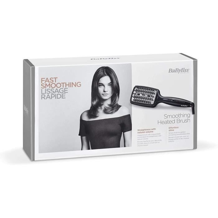 Brosse lissante - BaByliss - HSB101E Smoothing Heating Brush - En céramique pour un lissage rapide et facile