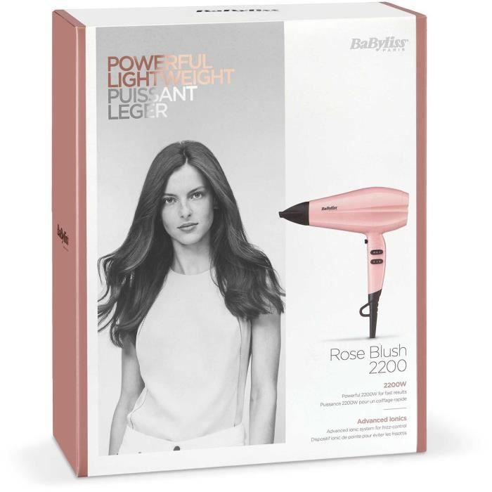 Seche-cheveux Rose Blush 2200 Design BaByliss 5337PRE  2200W  Moteur DC - Rose