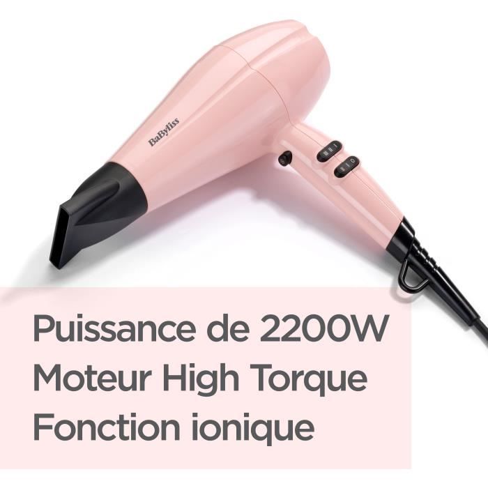 Seche-cheveux Rose Blush 2200 Design BaByliss 5337PRE  2200W  Moteur DC - Rose