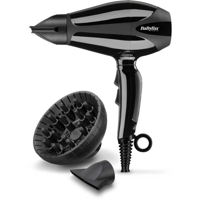 Seche-cheveux BABYLISS 6715DE Professionnel - Diffuseur - Format ultra Compact - Moteur AC - Puissance 2200W