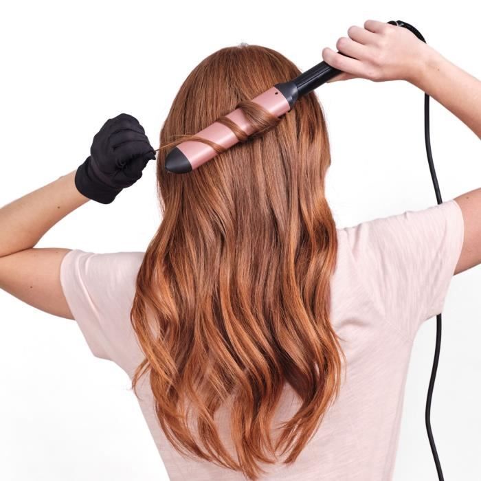 Fer a boucler - BABYLISS - C457E - Ovale - 6 Températures - 210°C - Rose et Noir