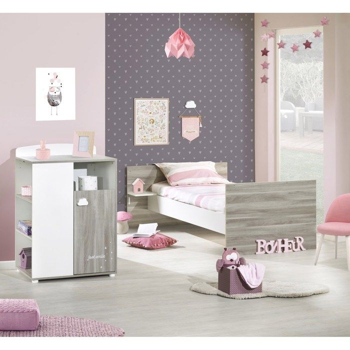 Lit Combiné - 120x60cm - Evolutif en 90x190cm - Babyprice Smile - Chene silex