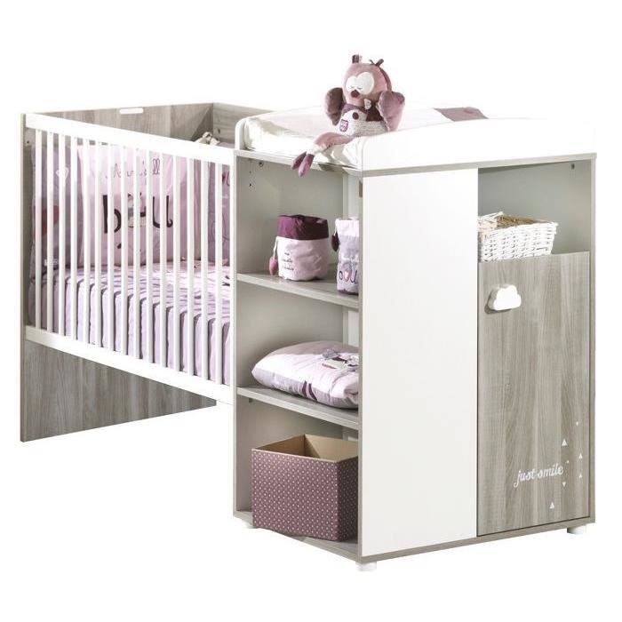 Lit Combiné - 120x60cm - Evolutif en 90x190cm - Babyprice Smile - Chene silex