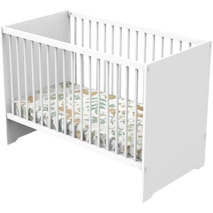 Lit bébé - 120 x 60 cm - Babyprice First - En bois blanc