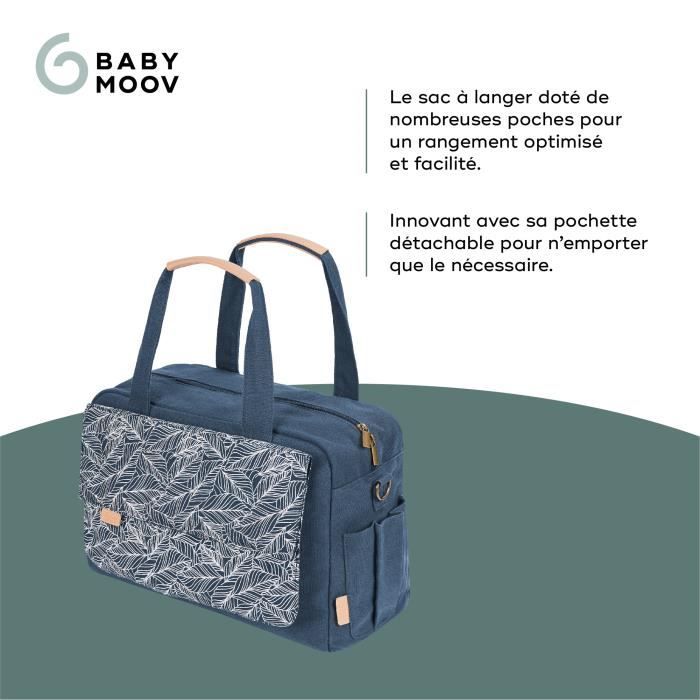 Babymoov Sac (a langer) Day to Day - Tendance et Fonctionnel, Capacité 23L, Nombreuses poches, 6 Accessoires inclus, Palm