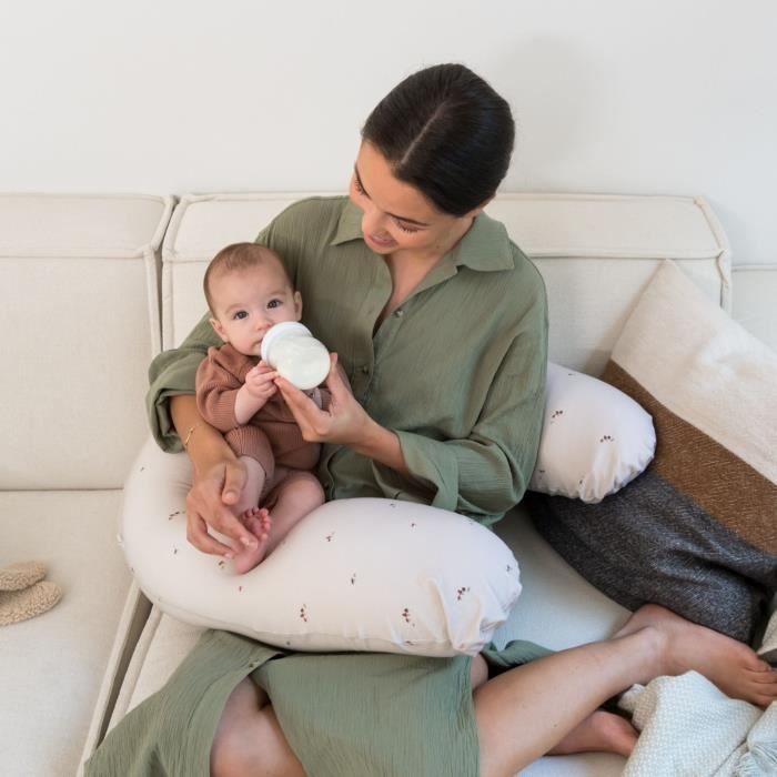 doomoo Coussin de maternité et d'allaitement Buddy - Confort optimal pour maman et bébé, Mushrooms