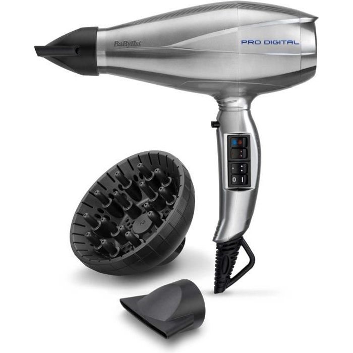 Seche-cheveux  - BaByliss - 6000E Pro Digital 2200 - Technologie Ionique et Céramique - Fabriqué en Italie