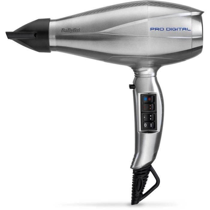 Seche-cheveux  - BaByliss - 6000E Pro Digital 2200 - Technologie Ionique et Céramique - Fabriqué en Italie