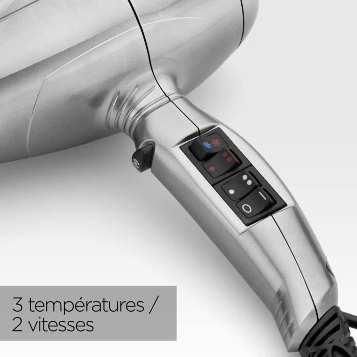 Seche-cheveux  - BaByliss - 6000E Pro Digital 2200 - Technologie Ionique et Céramique - Fabriqué en Italie