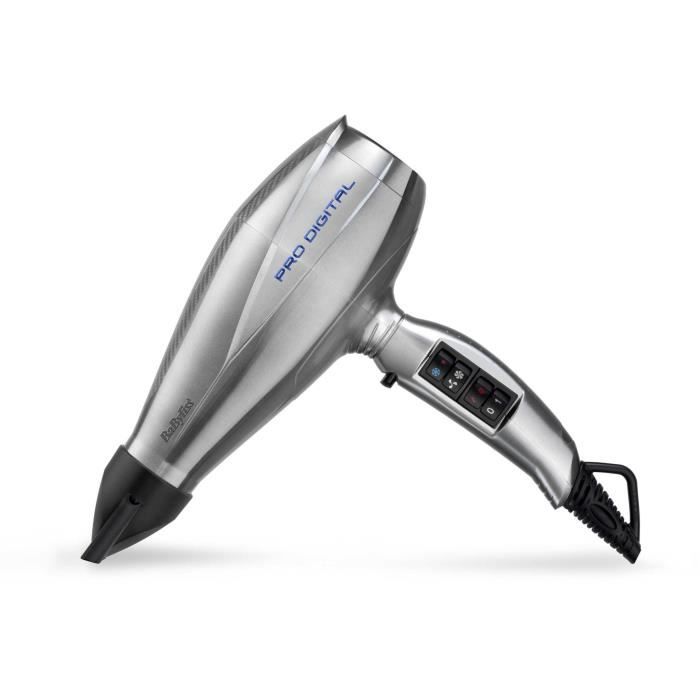 Seche-cheveux  - BaByliss - 6000E Pro Digital 2200 - Technologie Ionique et Céramique - Fabriqué en Italie