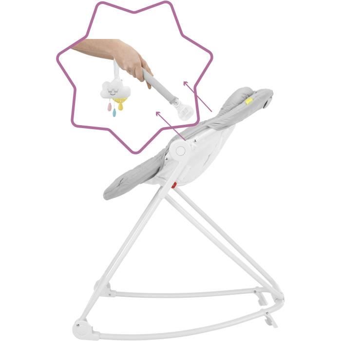 Badabulle Transat en hauteur Compact'Up, Pliage Ultra Compact, Confortable, Multipositions, Des la naissance, Candy