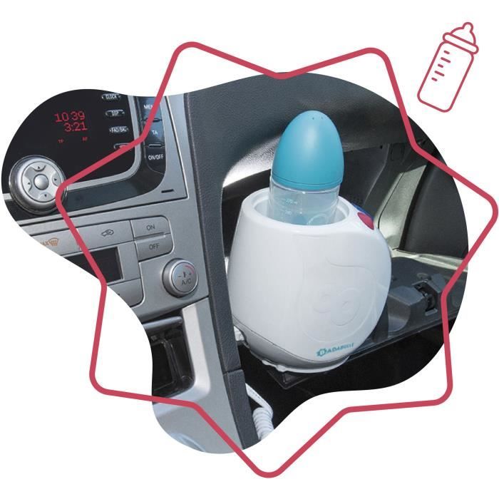 Chauffe-biberon vapeur Easy(+) Maison/Voiture - BADABULLE - Compatible avec tous les biberons et petits pots