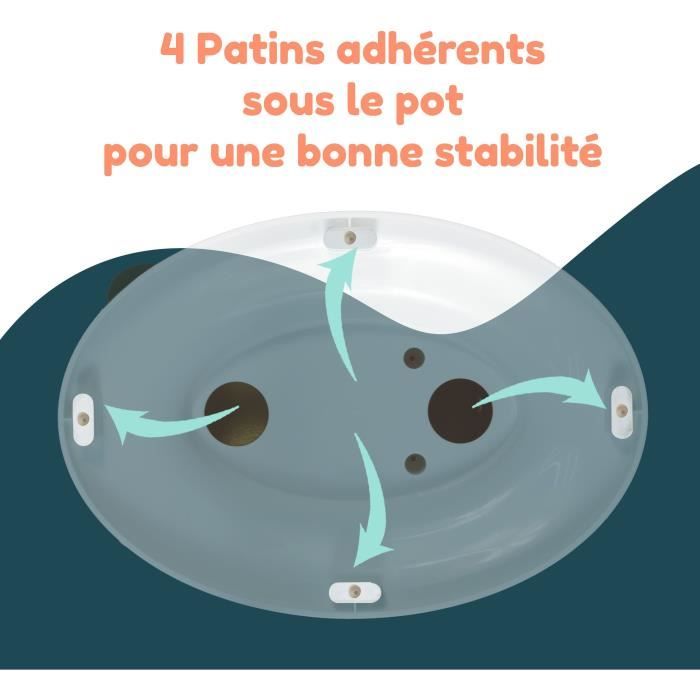 Pot bébé éducatif BAMBISOL - Couvercle et siege rabattable - Manette chasse-d'eau