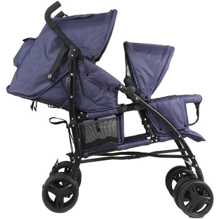 Poussette canne double BAMBISOL - 6-36 mois pour le siege avant (max 15 kg) et de 0-36 mois (max 15 kg) pour le siege arriere