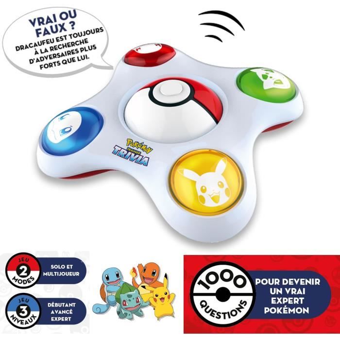 Bandai - Pokémon - Dresseur Quiz - Quiz connaissances 100% Pokémon - Jeu électronique interactif - parle français