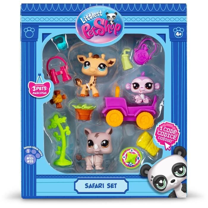 BANDAI - Littlest Pet Shop - Pack Safari - 3 animaux et accessoires - BF00524