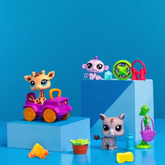 BANDAI - Littlest Pet Shop - Pack Safari - 3 animaux et accessoires - BF00524