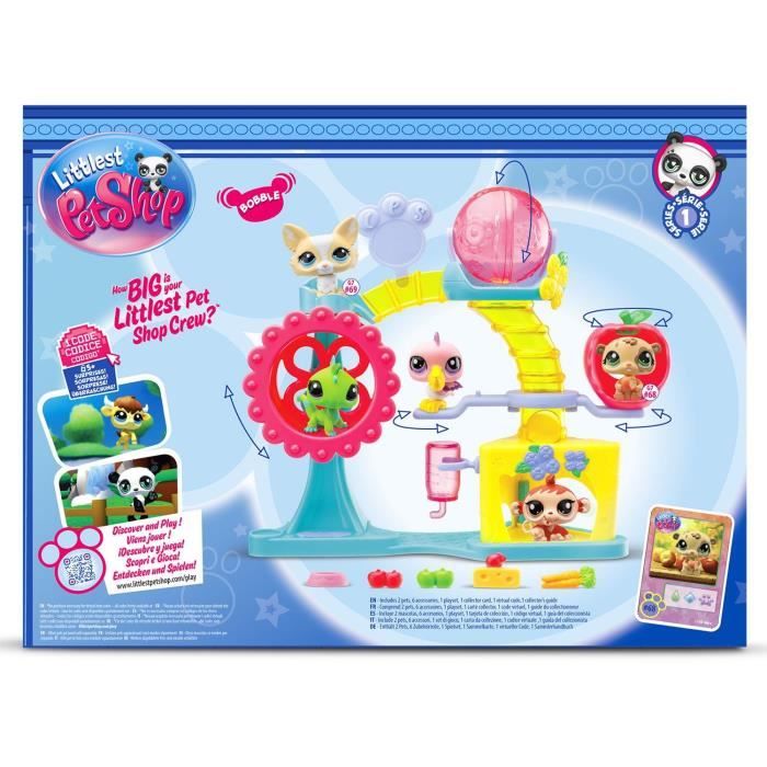 BANDAI - Littlest Pet Shop - Coffret Fun Factory - Ensemble de jeu avec 2 animaux, décor et accessoires - BF00519