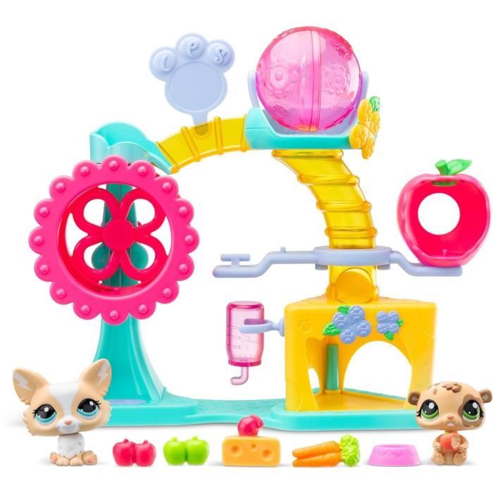 BANDAI - Littlest Pet Shop - Coffret Fun Factory - Ensemble de jeu avec 2 animaux, décor et accessoires - BF00519