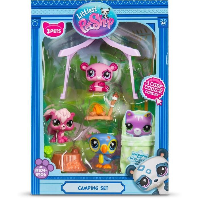 Pack a theme 3 Pets - BANDAI - Littlest Pet Shop Camping - Animaux et accessoires