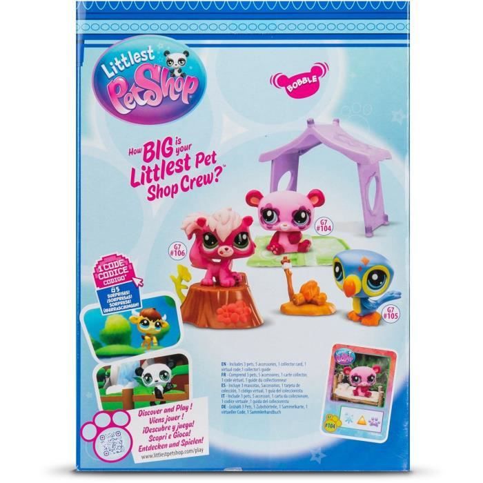 Pack a theme 3 Pets - BANDAI - Littlest Pet Shop Camping - Animaux et accessoires