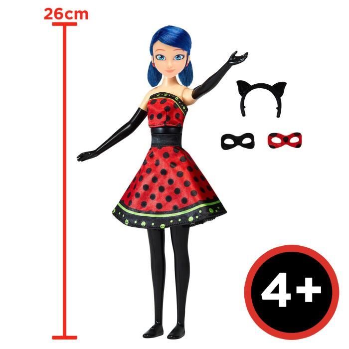 Poupée Ladybug Transformation - BANDAI - Miraculous 26 cm - Changement de tenue