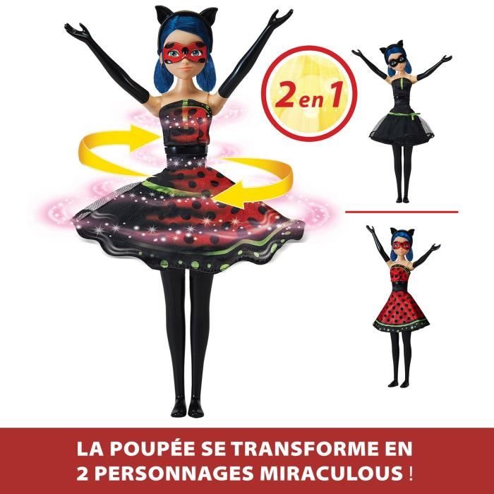 Poupée Ladybug Transformation - BANDAI - Miraculous 26 cm - Changement de tenue