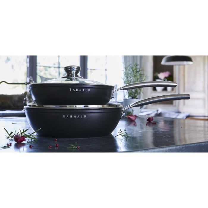 Sauteuse 24 cm + couvercle en verre  BLACK EDITION