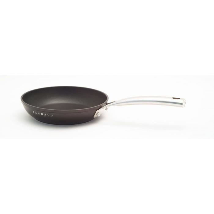 Lot sauteuse 24 cm + poele 20 cm - BAUMALU - Black edition - Avec couvercle - Aluminium