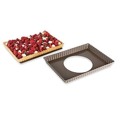 Moule tarte rectangulaire 31x21x3 cm fond amovible SUCRE & GOURMANDISES