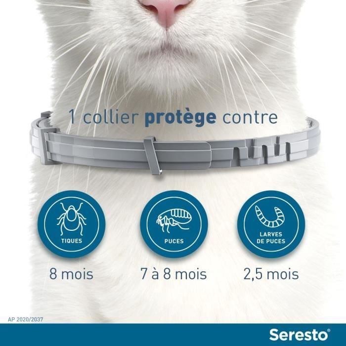 SERESTO Chat Collier Anti-Puces et Anti-Tiques - Protection 7a 8 mois