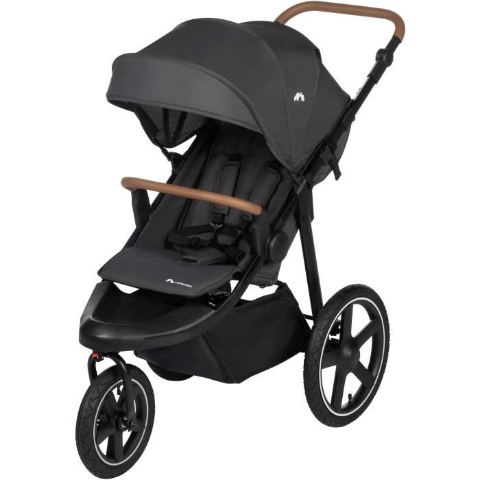 Bebeconfort Cloudy Poussette 3 roues Tout Terrain, 0 a 4 ans (22kg max) Inclinable, Pliage rapide, Guidon réglable, Mineral