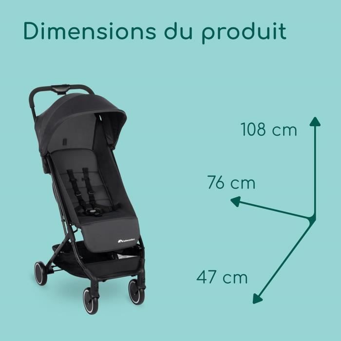 BEBECONFORT SOKO Poussette canne ultra compacte, légere, des la naissance, jusqu'a 15 kg (3-4 ans environ), Mineral graphite