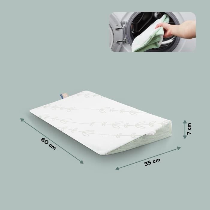 BABYMOOV Plan incliné Cosymat Antibactérien, élimine naturellement les bactéries, adapté aux matelas 60x120 cm